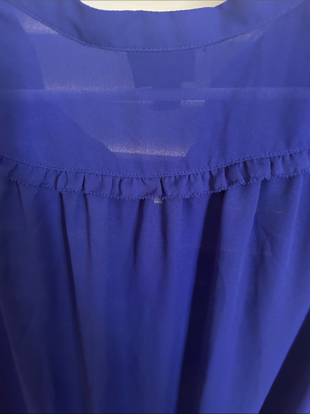 Worthington Royal Blue Sleeveless Ruffle V-Neck Camisole - Picture 9 of 9